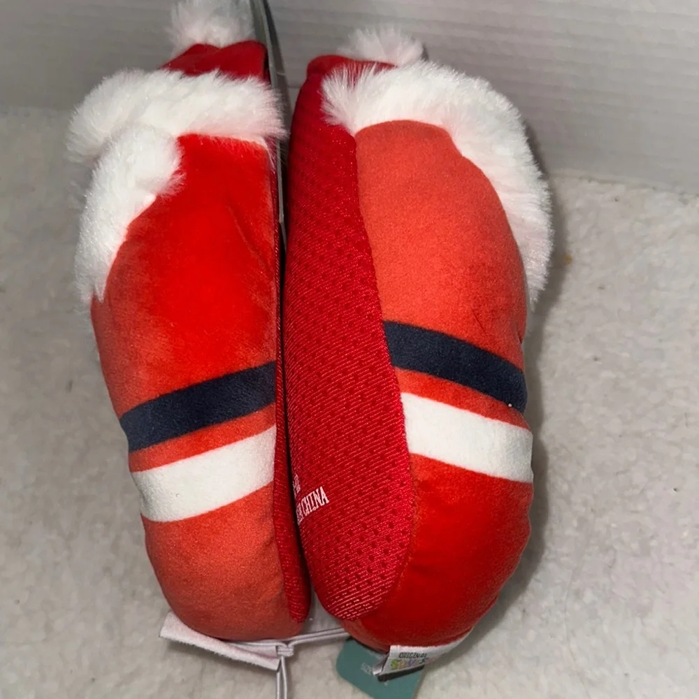 Squishmallows Santa Claus Plush Slippers Christmas Holiday Red, White, and Black